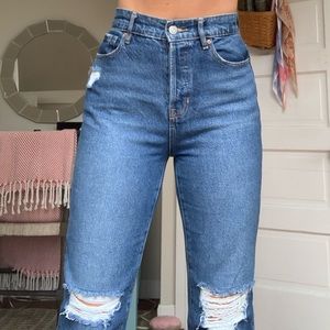 Pacsun boyfriend cropped ripped jeans